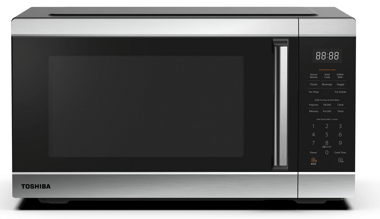 Toshiba 2.0 Cu. ft. Family-Size 1200-Watt Stainless Steel Microwave Oven with Sensor