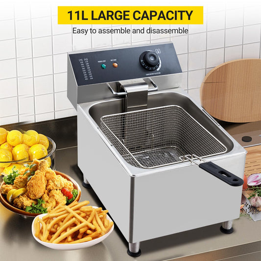 Towallmark 11.6QT Electric Fryer, 11L Fryer With Baskets Large, 1700W Portable Deep Fryer For Restaurant And Home Use, Electric Deep Fryer With Basket And Lid
