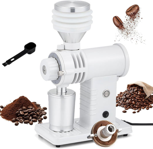 Trumoontree Espresso Grinder with Titanium Flat Burr Bellows Electric Coffee Grinder with 10-Position Grind Selector Coffee Grinders for Home Use 