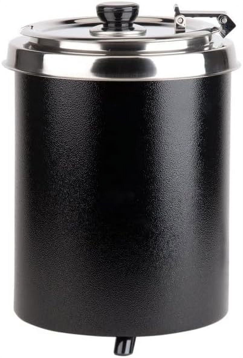 W300BK 6 Qt. Round Black Countertop Soup Kettle Warmer - 110V, 300W