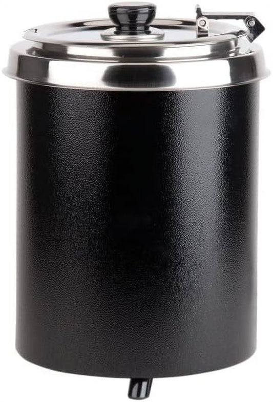 W300BK 6 Qt. Round Black Countertop Soup Kettle Warmer - 110V, 300W