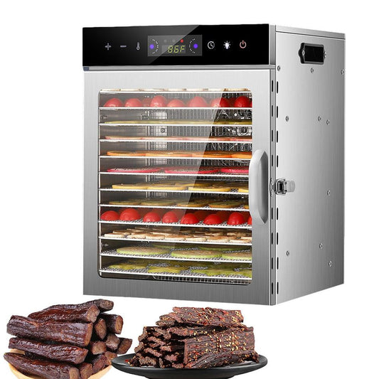 WAASOSCON Dehydrators for Food and Jerky Large Capacity 12 Trays Stainless Steel Food Dehydrator Machine Multifunctional Temperature Control Food Dehydrator Electric Food Preserver for charmingly