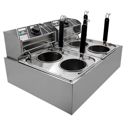 WZTO Commercial Noodle Boiler 4-Basket Electric Noodle Pasta Cooker 110V US Plug Temperature Adjustable Boiler for Vegetables Spaghetti Dumplings Soup Fried Snacks sincere