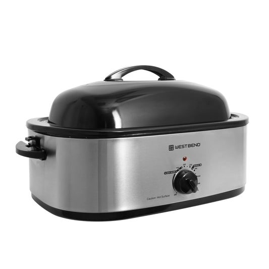 West Bend 20 QT. Roaster Oven with Rack and High Dome Lid in Stainless Steel (ROWB20QTSS13)