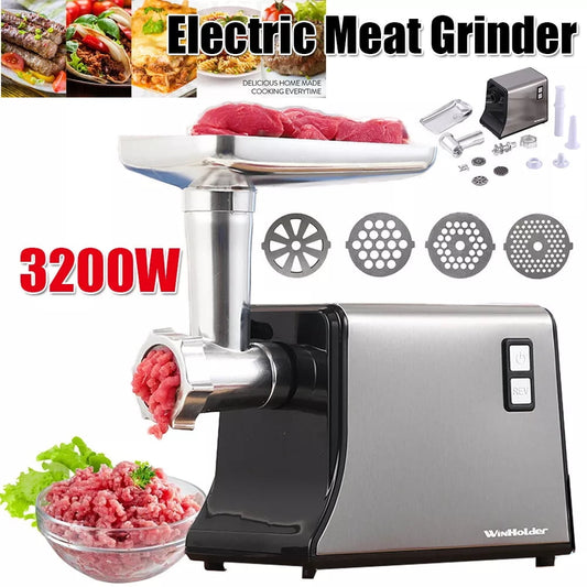 WinHolder Heavy Duty Commercial 3200W Electric Meat Grinder Sausage Stuffer Maker Mincer