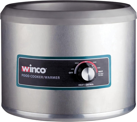 Winco FW-11R500 Electric Round Food Warmer, 11 Quart, Steel