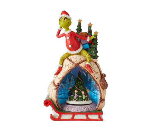 Enesco Grinch by Jim Shore Grinch with Lighted Rotatable Scene
