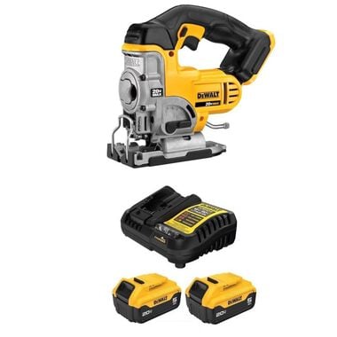 DEWALT 20V MAX Cordless Jig Saw &amp; Lithium-Ion 5Ah Starter Kit Bundle