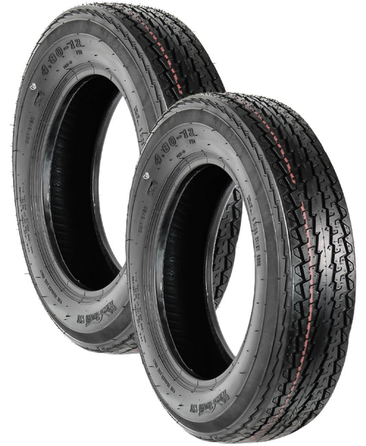 eCustomrim 2-Pack Trailer Tire 480-12 4.80-12 Load Range B 4 Ply - 2 Year Warranty