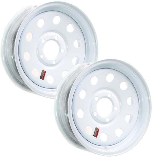 eCustomrim 2-Pack Trailer Wheel White Rims 15 x 5 Modular Style 5 Lug On 4.5 in.