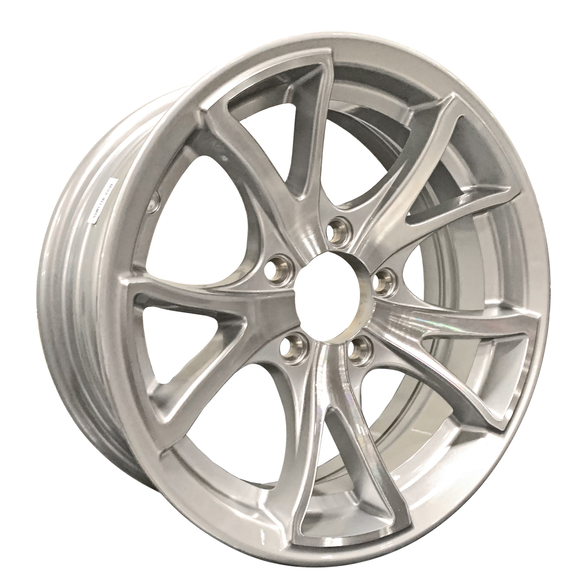 eCustomrim Aluminum Trailer Wheel 15X5 15 Inch Rim Silver Machined 5 Lug YC1155545T-LW