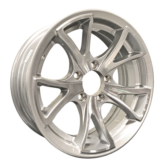eCustomrim Aluminum Trailer Wheel 15X5 15 Inch Rim Silver Machined 5 Lug YC1155545T-LW
