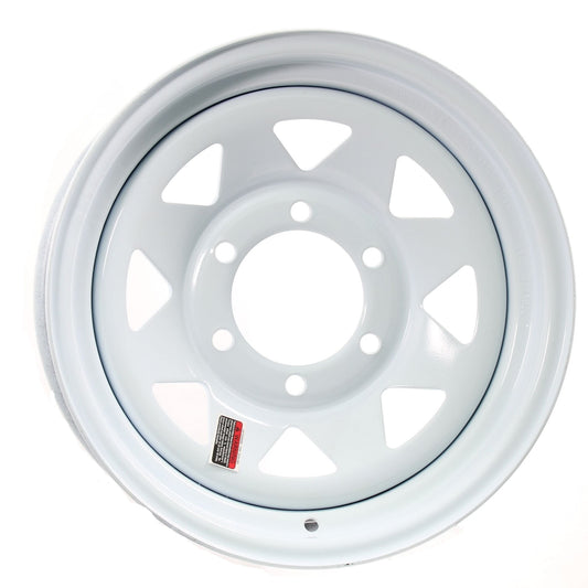 eCustomrim Trailer Rim 15 in. White Spoke Wheel 15X6 15 x 6 in. 6 Lug Hole Bolt