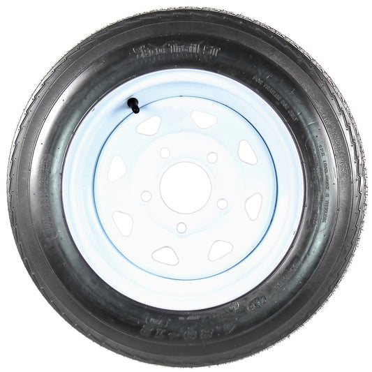 eCustomrim Trailer Tire Rim 4.80-12 480-12 4.80 x 12 12" Load C Tire 5 Lug White Wheel