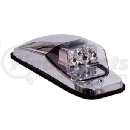 Maxxima M27011YCL - Marker Light - Amber, Clear Lens, 8 LEDs, Chrome Housing, Surface Mount