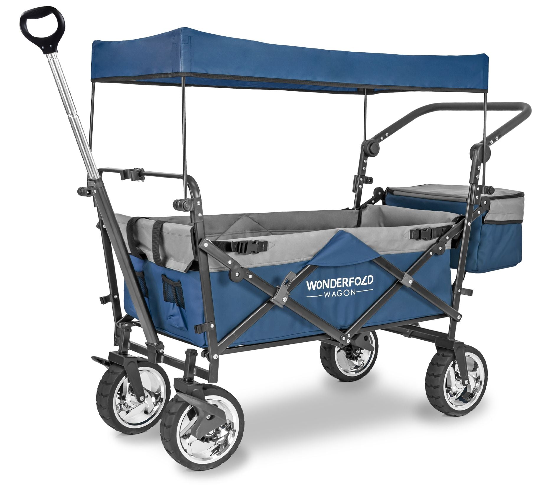 WonderFold S4 Push/Pull Outdoor Folding Wagon with Canopy