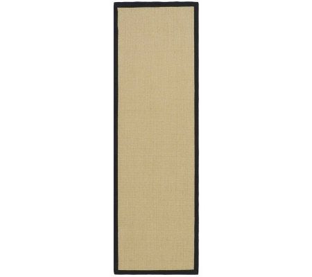 Serenity Solid Natural Fiber Sisal 2'6" x 8' Rug with Border