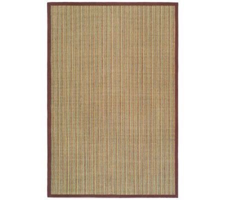 Serenity Stripe Natural Fiber Sisal 4' x 6' Rugwith Border