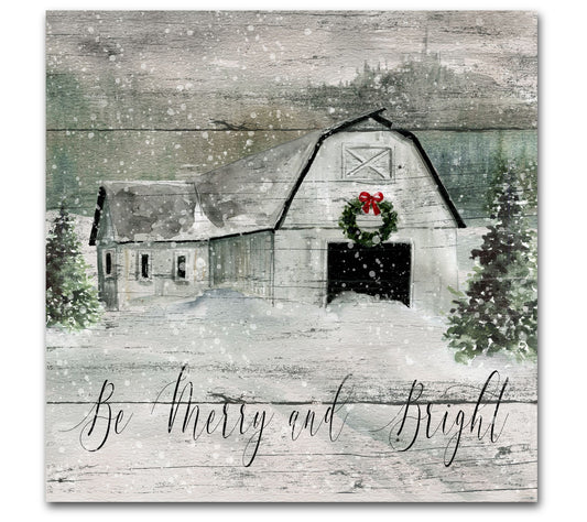 Courtside Market Merry and Bright Barn 30x30 Ca nvas