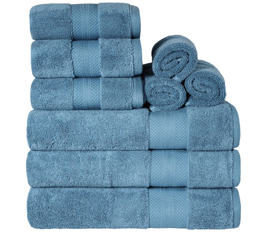 Superior Turkish Cotton 9-Piece Solid Absorbenowel Set
