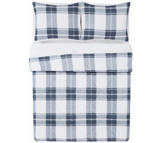 Cannon Cozy Teddy Plaid 3 Piece Full/Queen Comforter Set