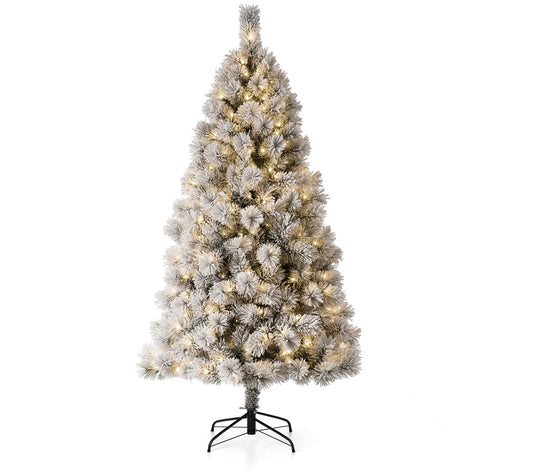 Glitzhome 6ft Pre-Lit Pencil Pine LED Lighted C hristmas Tree