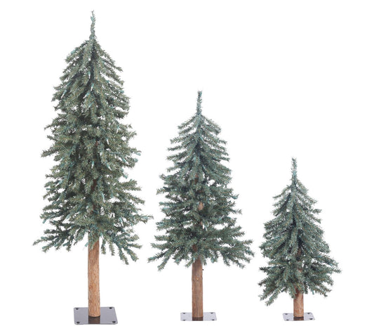 Vickerman Natural Bark Alpine Artificial Christ mas Tree Set