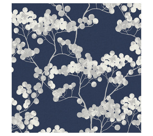 Seabrook Designs Bayberry Blossom Floral Unpasted Wallpaper