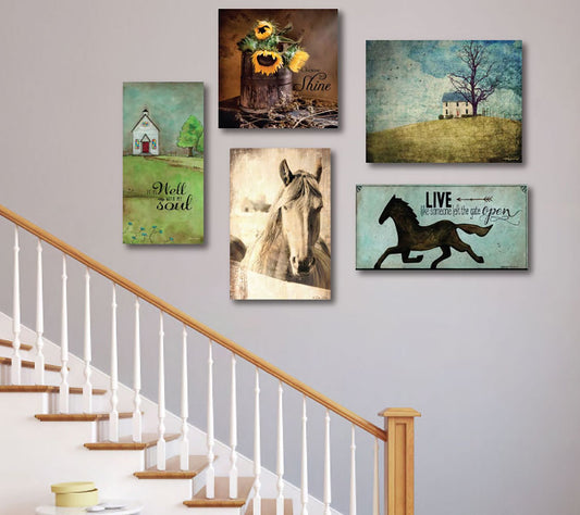 Courtside Market House Farm 5-Piece Canvas Set