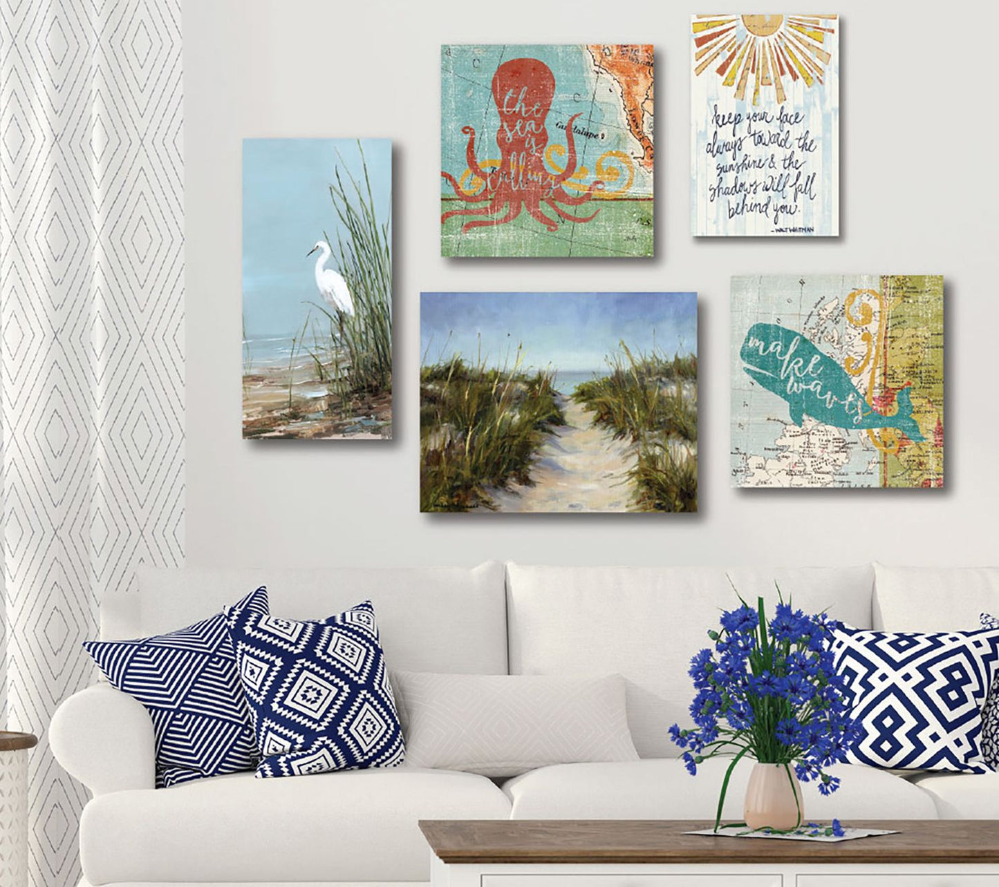 Courtside Market The Sea is Calling 5 Piece Canvas Set