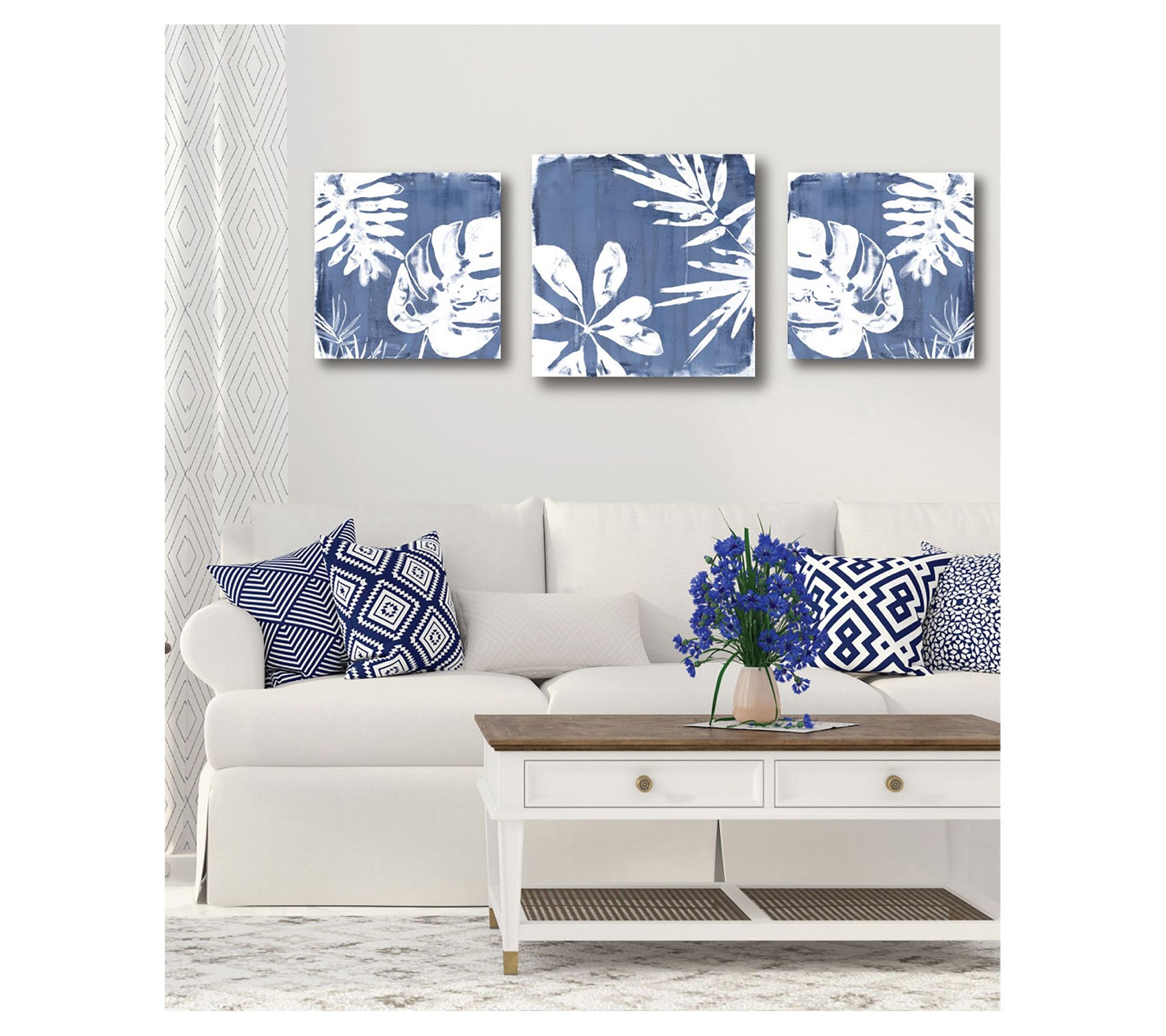 Courtside Market Navy & White 3 Piece Canvas Set