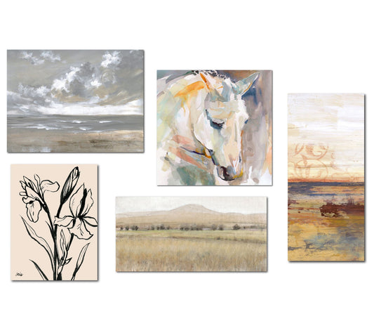 Courtside Market Gray Hues Southwest 5-Piece Ca nvas Set