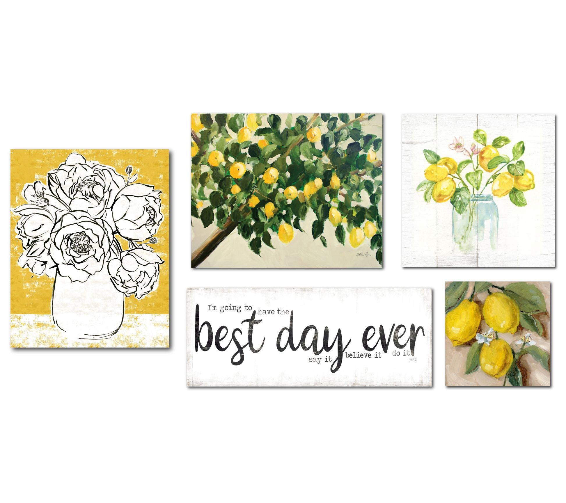 Courtside Market Lemon & Yellow 5-Piece Canvas Set