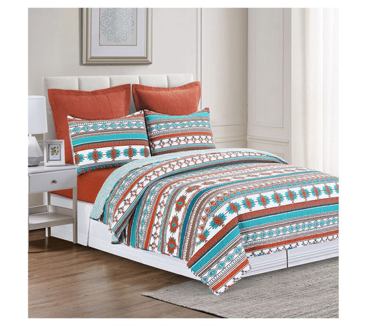 C&F Home Aqua Valley 3-Piece Cotton Full/QueenQuilt Set