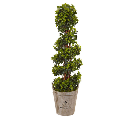 4' English Ivy Tree in Planter by Nearly Natural