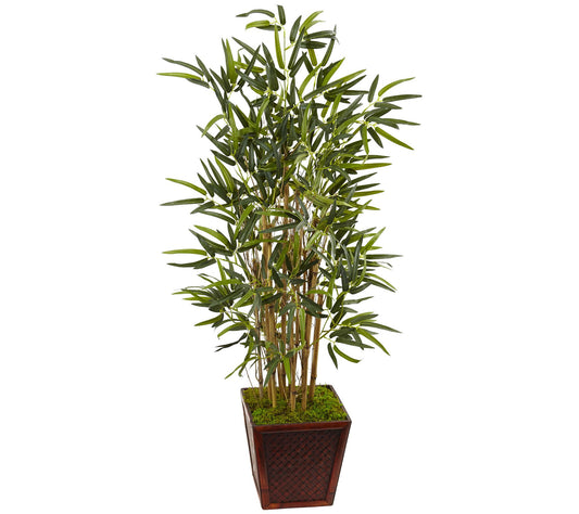 4' Bamboo Tree in Bamboo Square by Nearly Natural