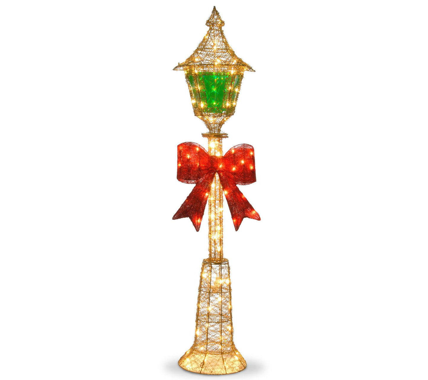 Pre-Lit 60" Gold Wire Lamp Post
