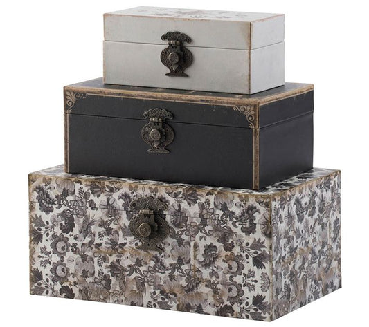 Set of 3 Nesting Decorative Storage Boxes by Valerie