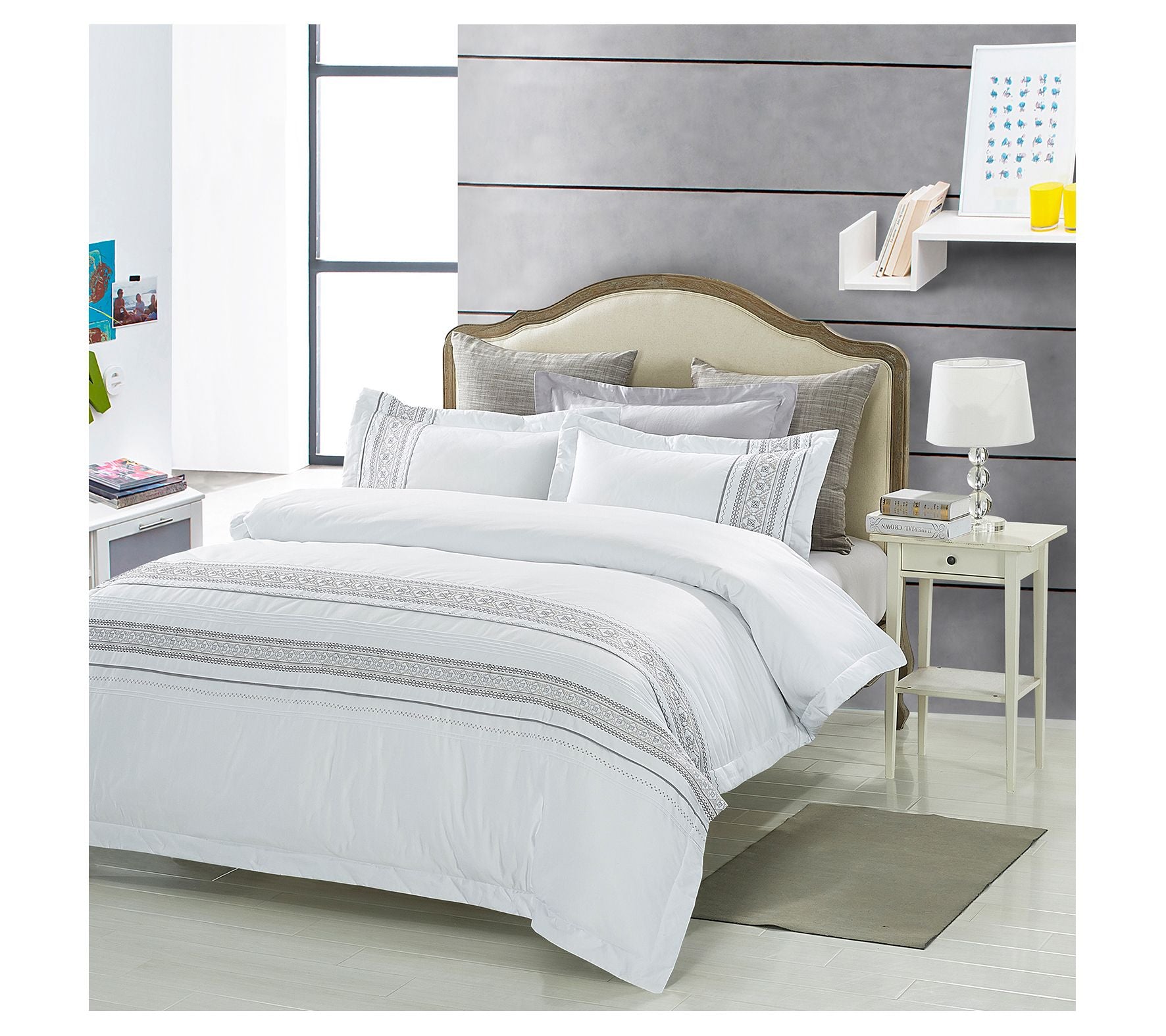 Superior Burlington Cotton 3-Piece Duvet CoverSet, Full/Queen