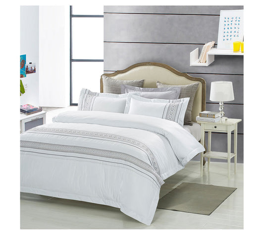 Superior Burlington Cotton 3-Piece Duvet CoverSet, Full/Queen