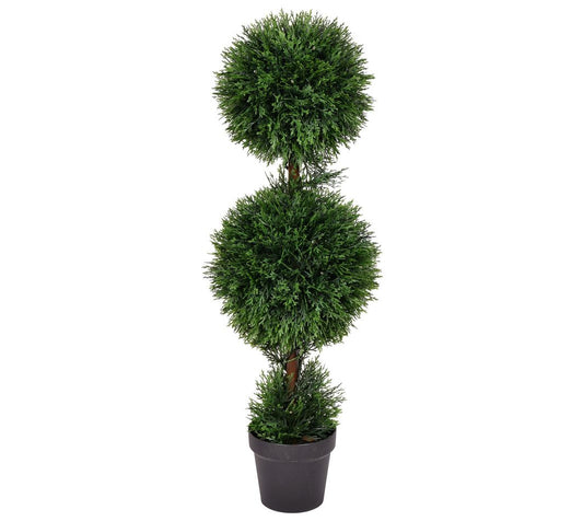 Vickerman 3' Artificial Double Ball Green CedarTopiary, UV