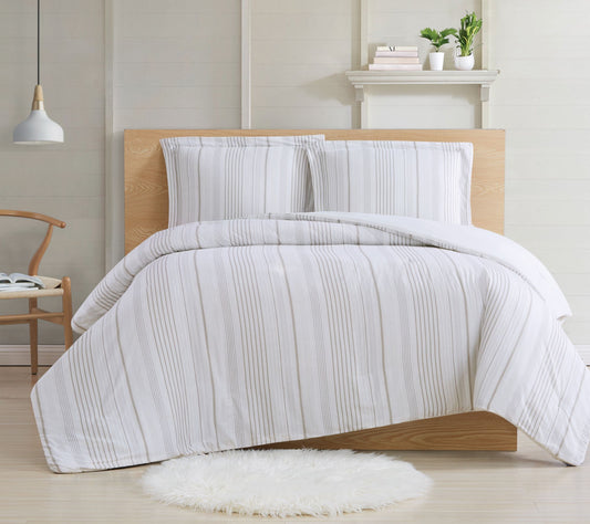 Cottage Classics Warm Hearth Stripe 3-Piece King Comforter Set