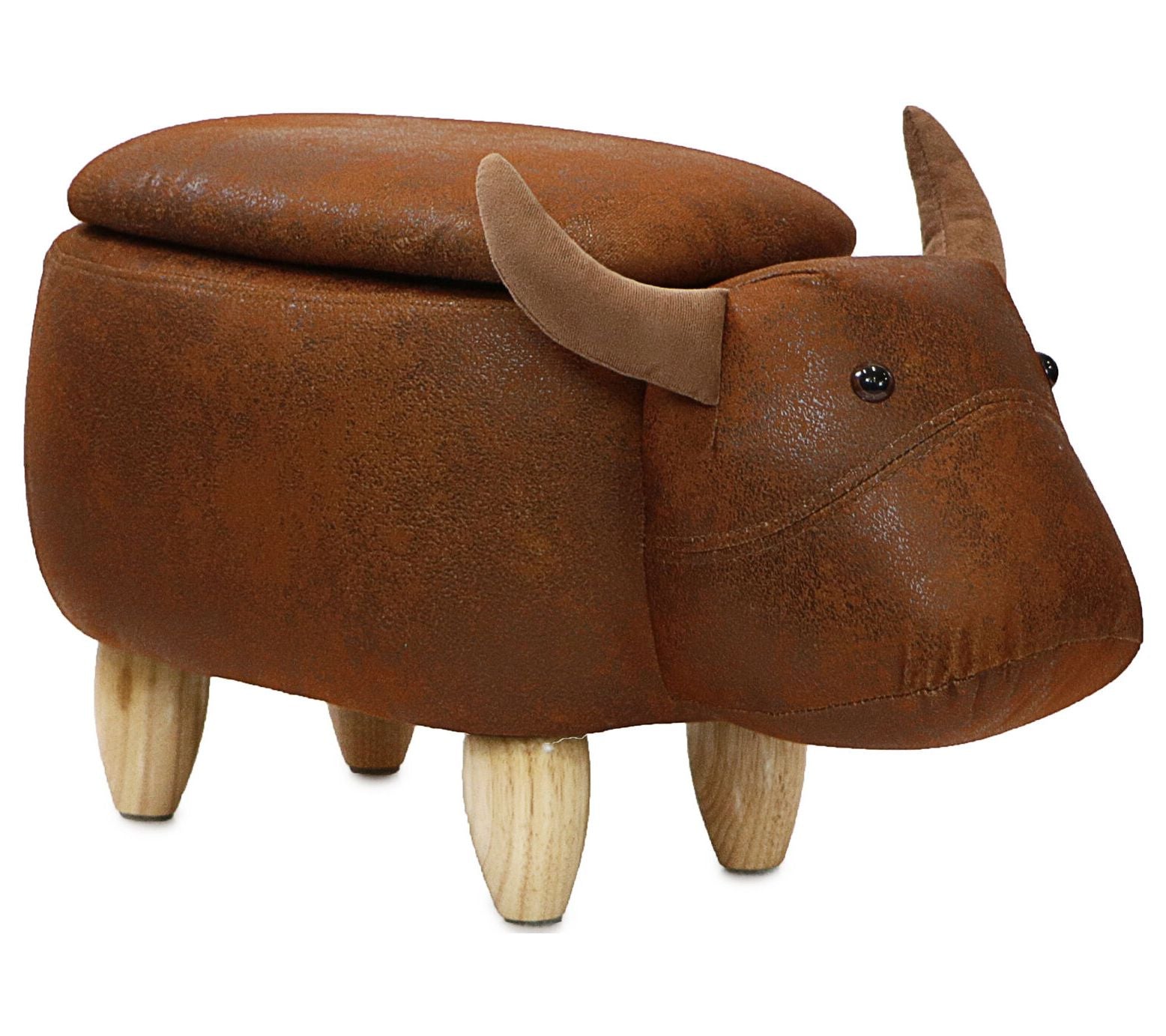 Critter Sitters 15" Seat Height Brown Cow Storage Ottoman