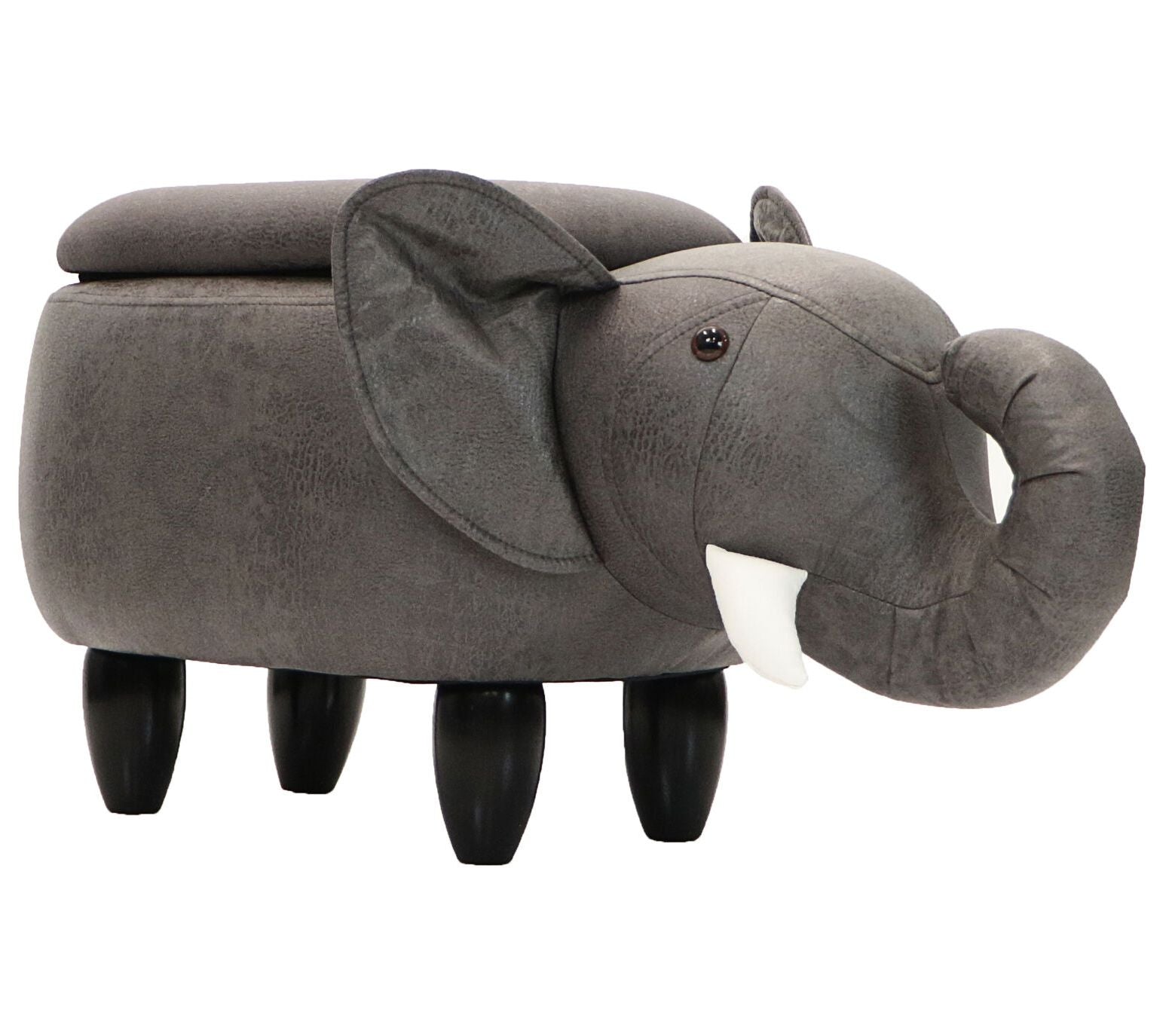 Critter Sitters 15" Seat Height Gray Elephant Storage Ottoman