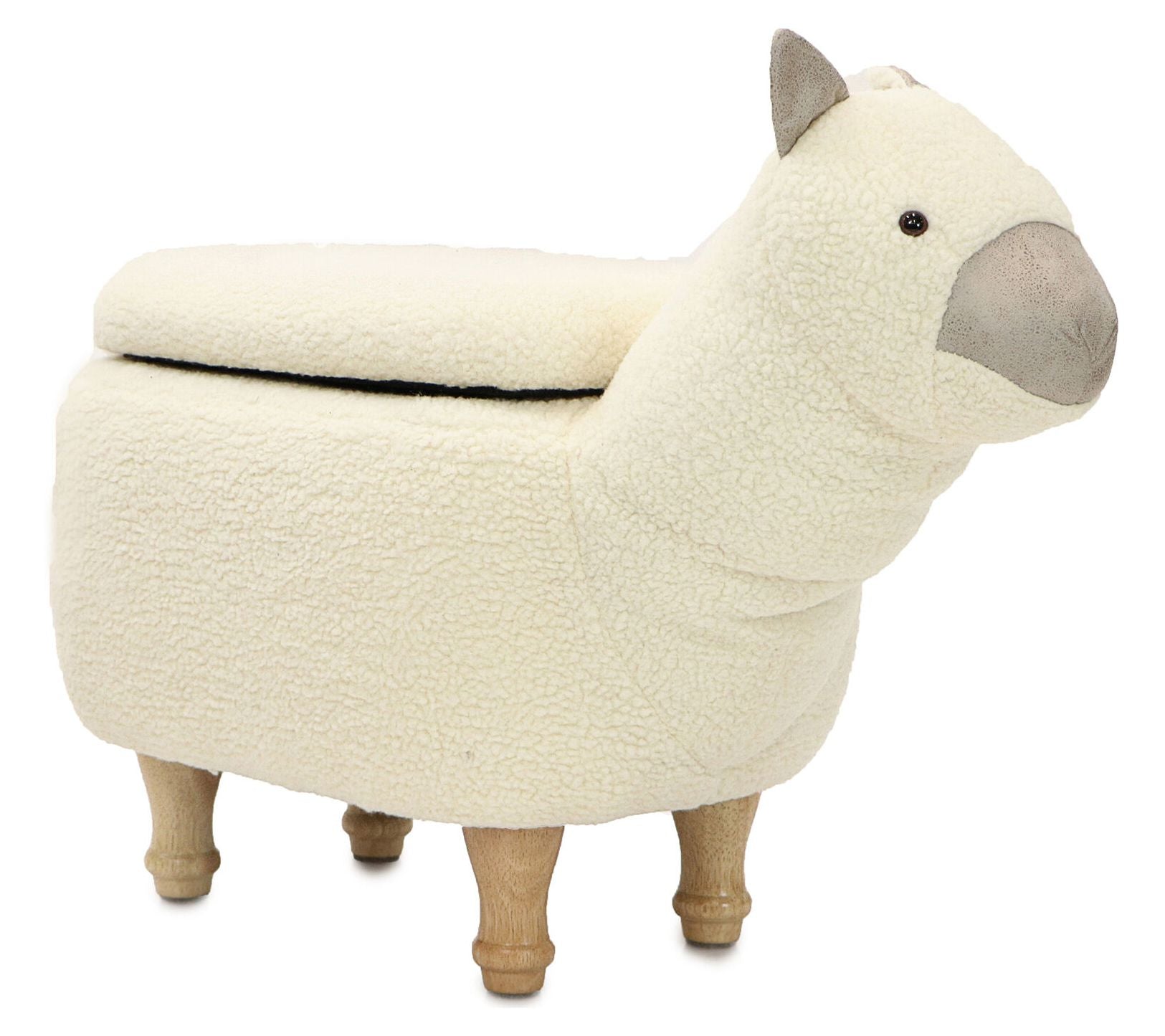 Critter Sitters 15" Seat Height White Llama Storage Ottoman