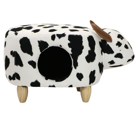 Critter Sitters 16" Seat Height Cow Shape Pet House Ottoman