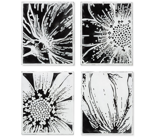 Set of 4 Black & White Metal Wall Art by GersonCo.