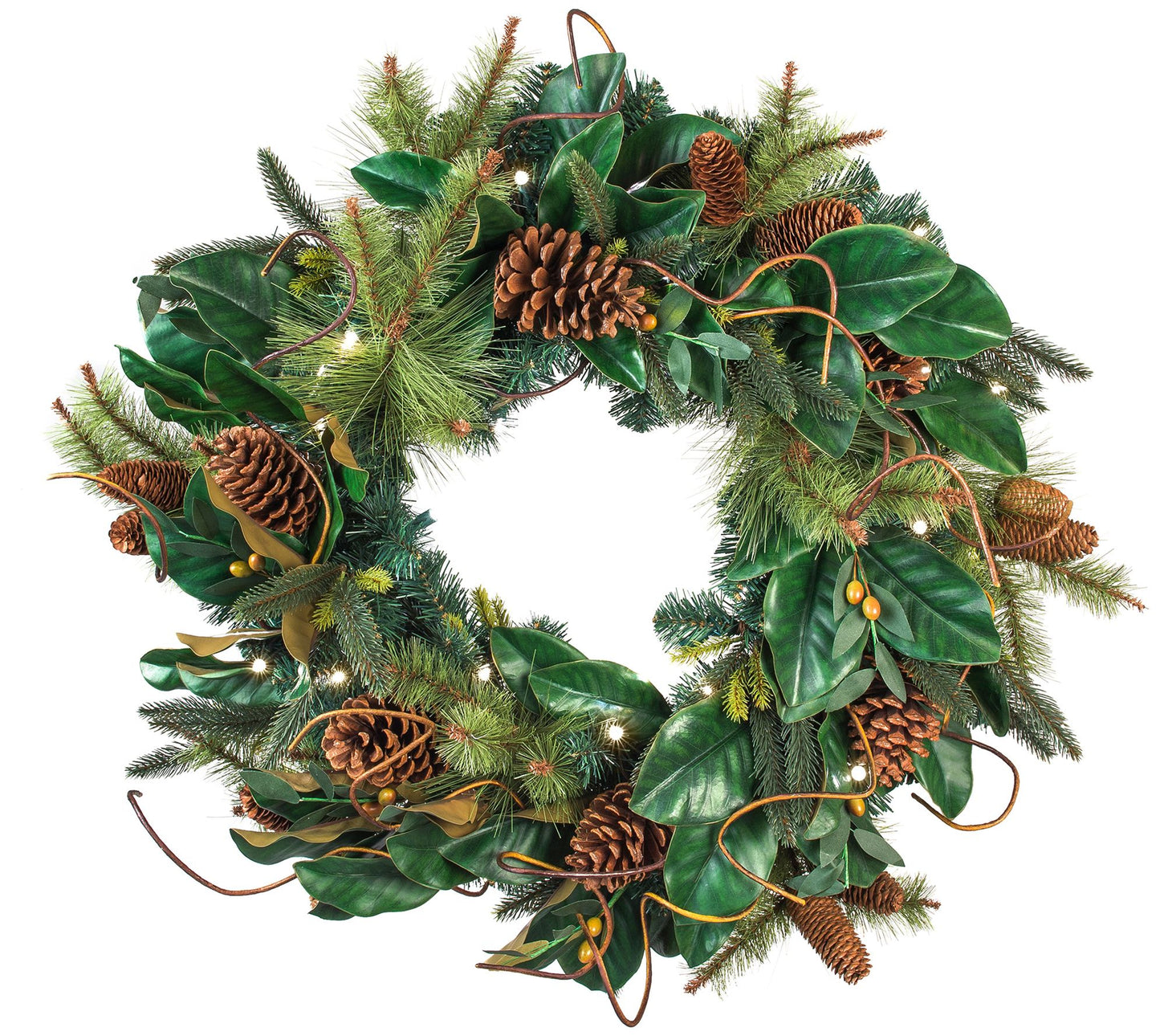 Village Lighting 30" Prelit LED Wreath - Magnolia Leaf