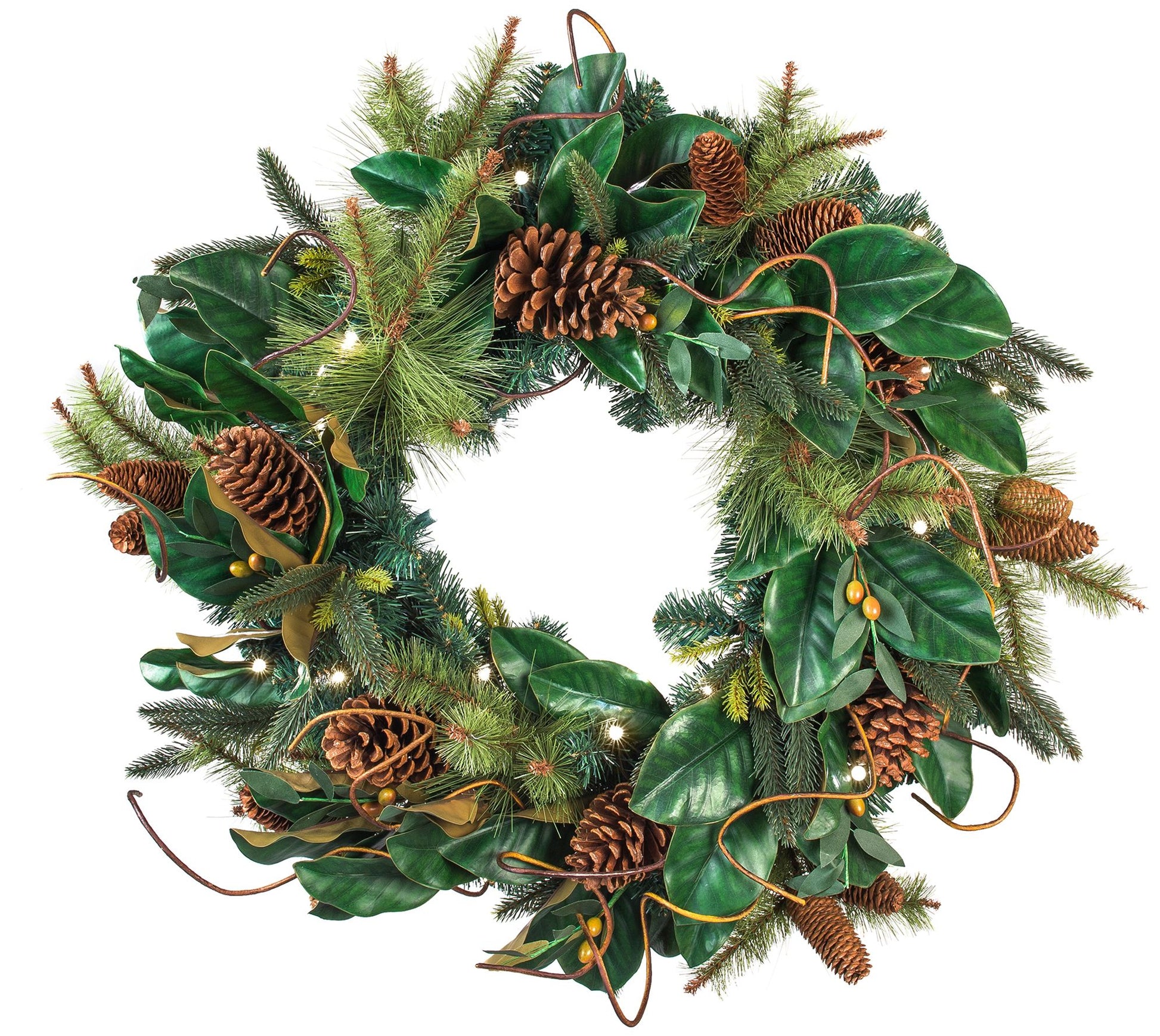 Village Lighting 30" Prelit LED Wreath - Magnolia Leaf