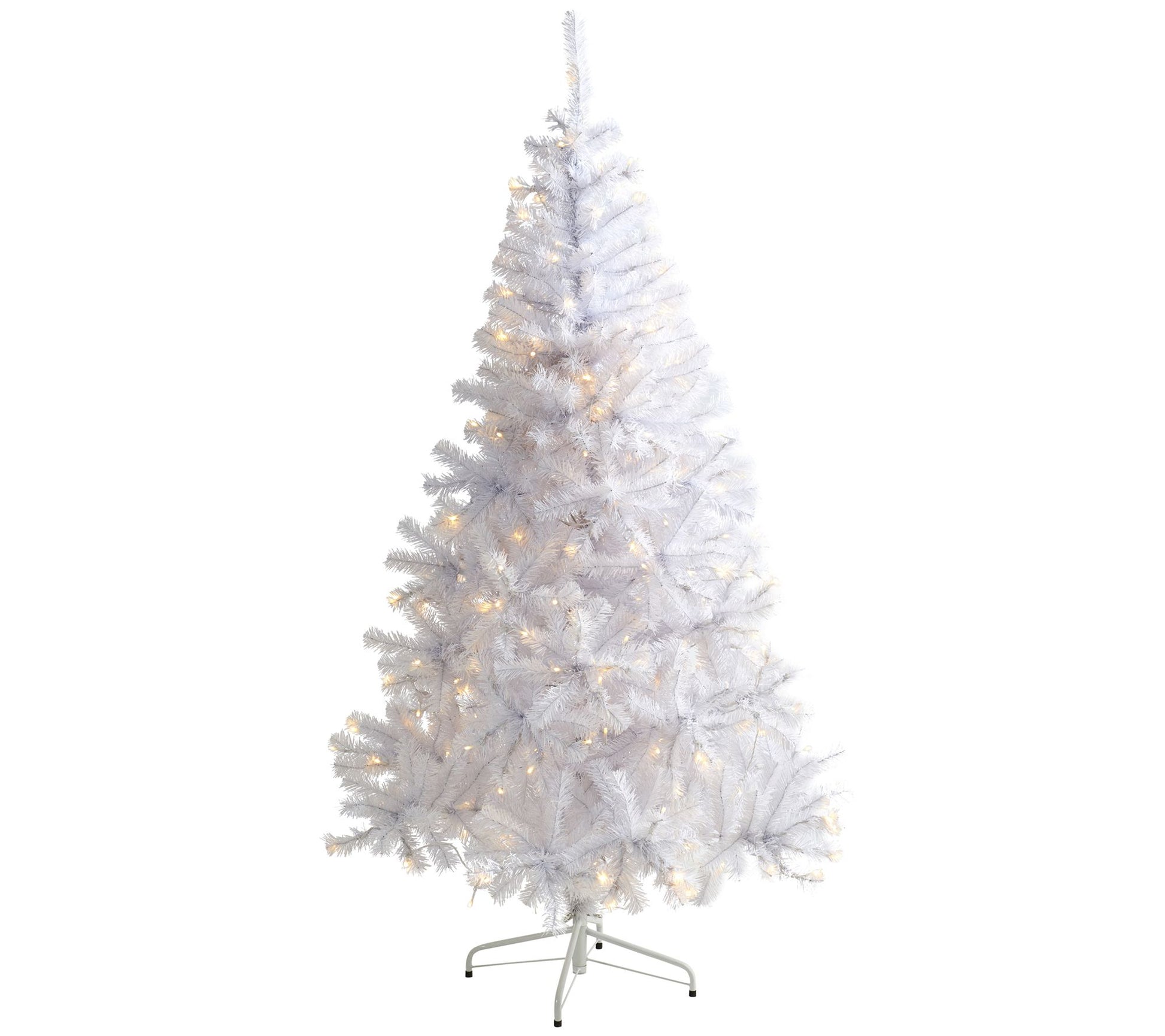 6' Lit White Christmas Tree by Nearly Natural